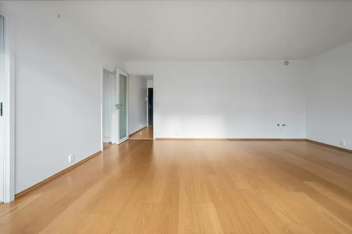 Empty, clean apartment with timber floors